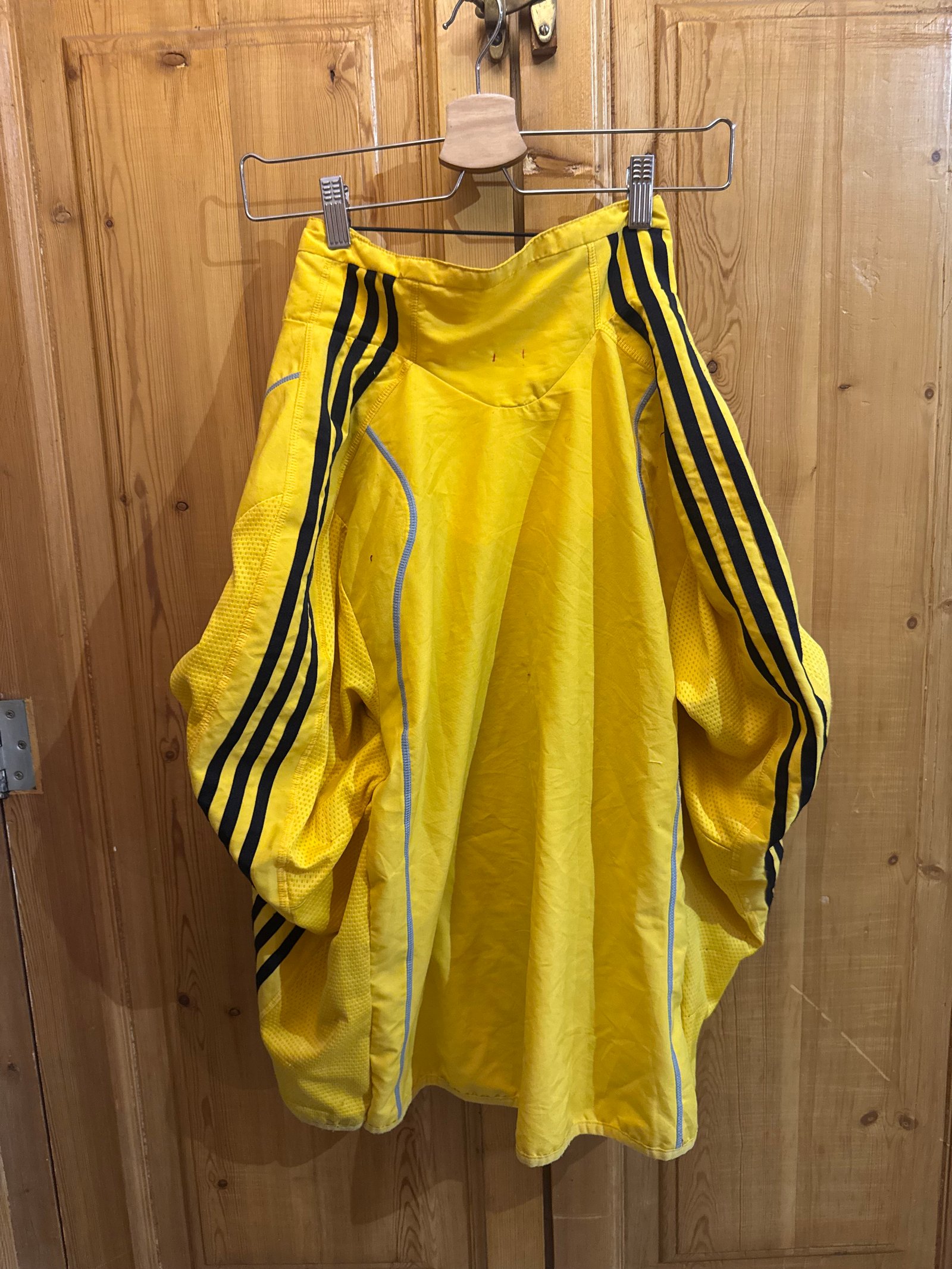 Yellow track-jacket balloon skirt