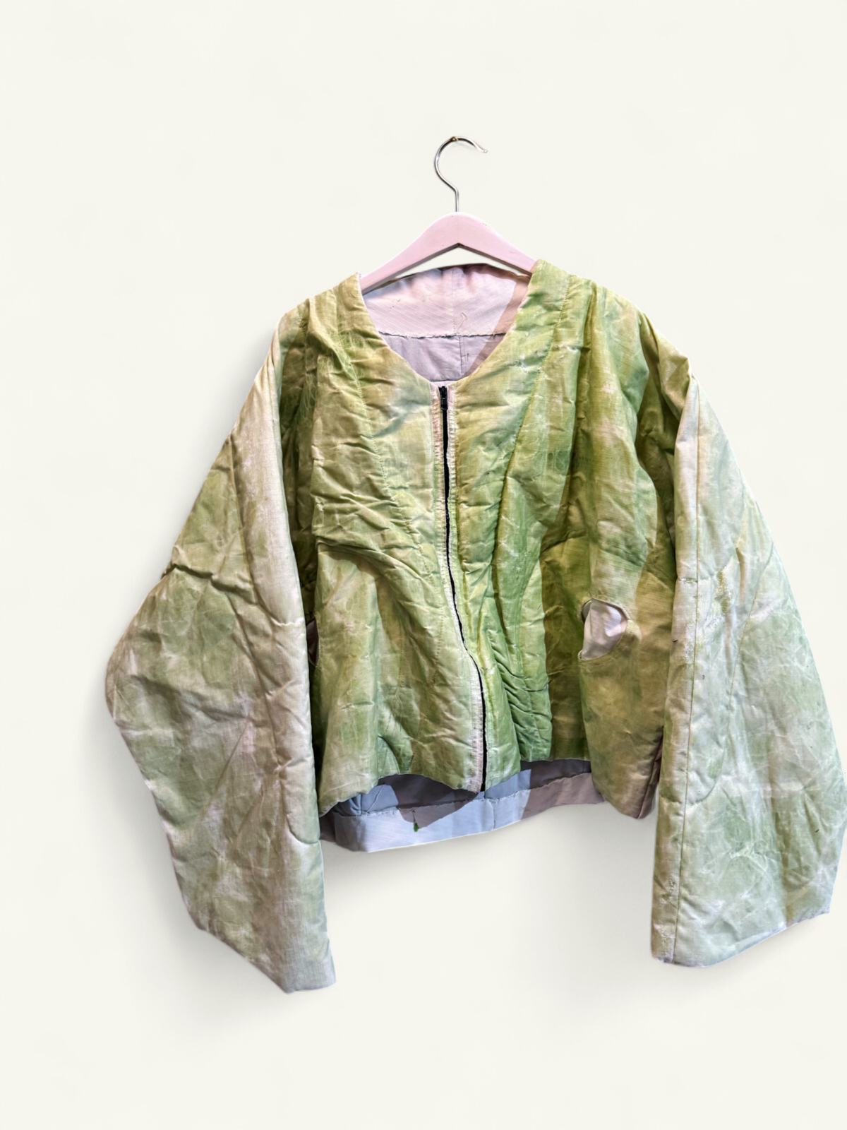 Faded green oversized zip jacket