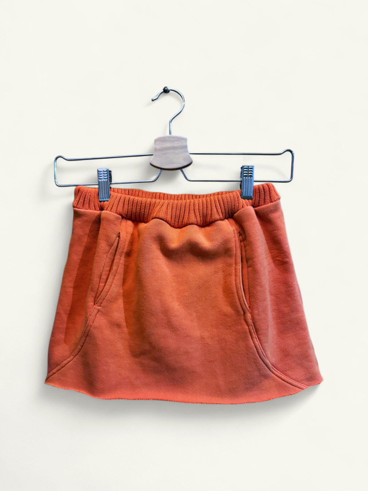 Orange sweatshirt mini skirt